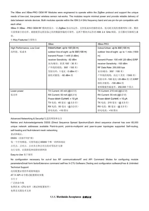 XBEE模块中文说明书