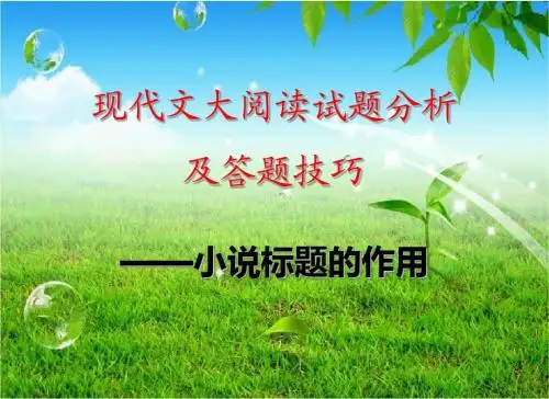 小说标题的作用修改版