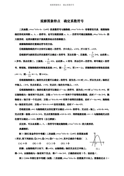 二次函数系数符号与抛物线的关系