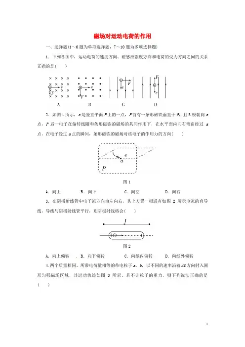 高考物理一轮复习 专题 磁场对运动电荷的作用专项练习