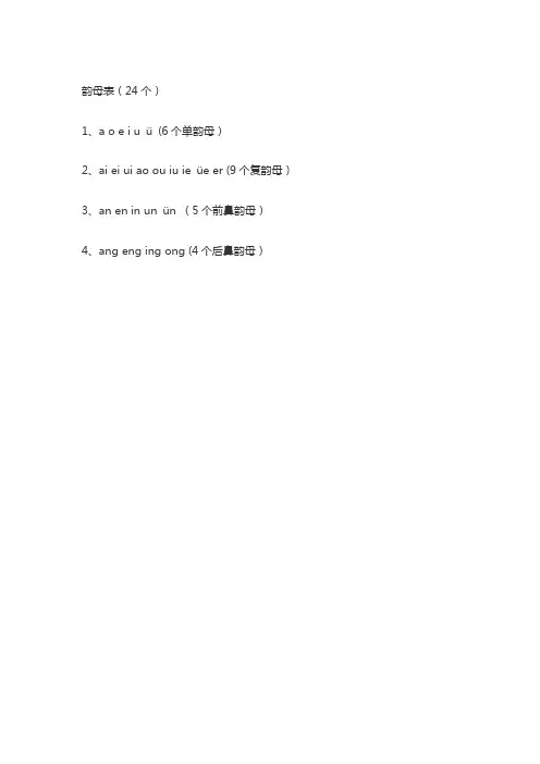 24个韵母
