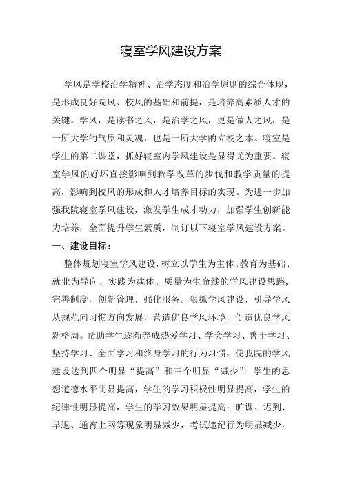 寝室学风文化建设