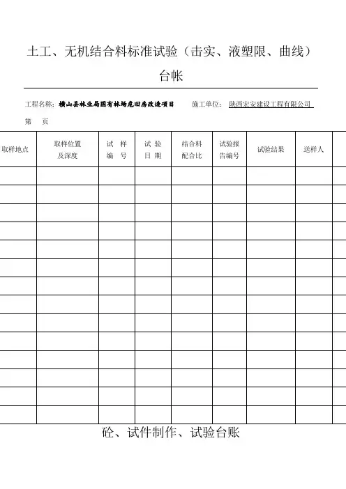 试验台账(大全)