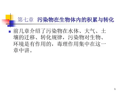 污染物在生物体内的积累与转化