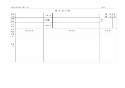作业指导书标准格式