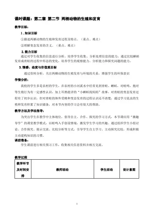 两栖动物的生殖和发育