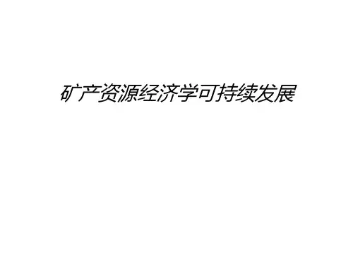 矿产资源经济学可持续发展教学教材