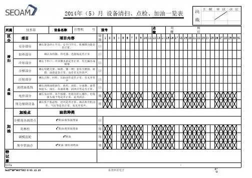 注塑机点检表