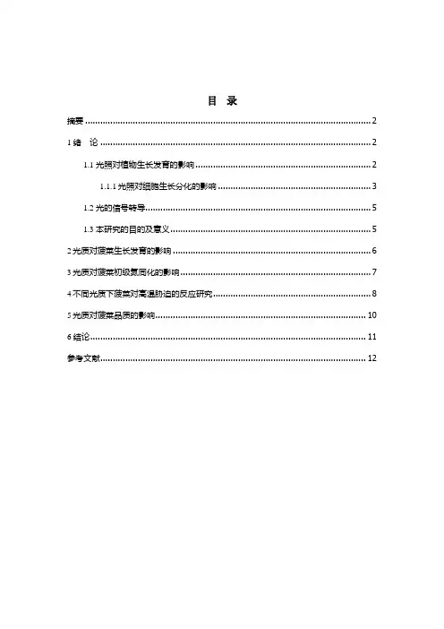 光照对菠菜的影响