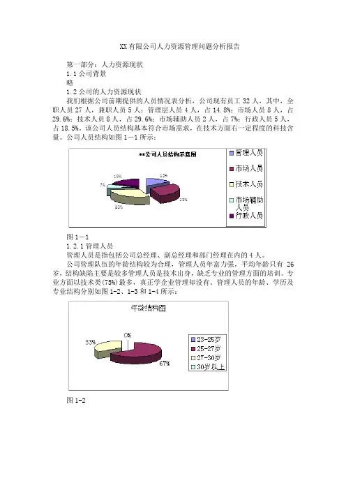 XX有限公司人力资源管理问题分析报告