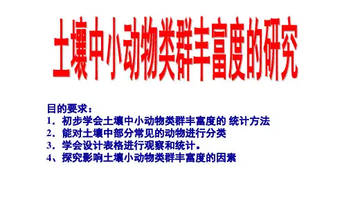 土壤小动物类群丰富度的研究