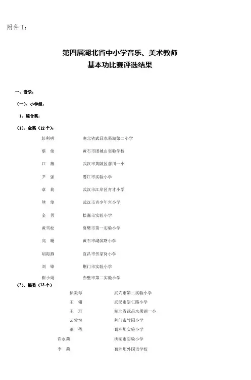 第四届湖北省中小学音乐美术教师基本功比赛