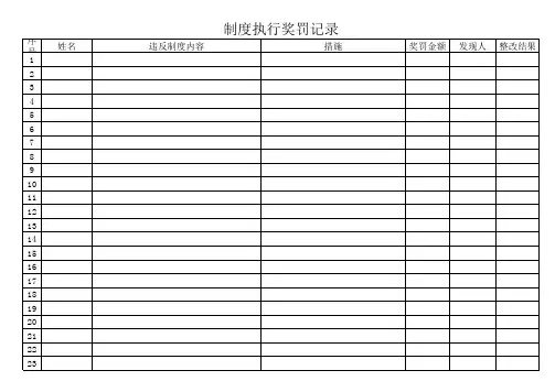制度执行奖罚记录