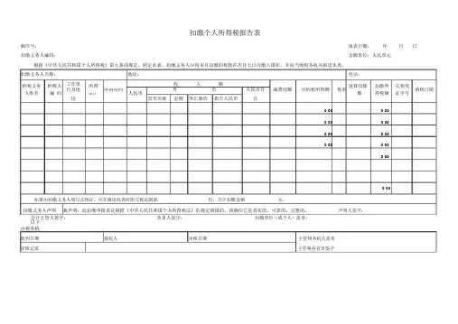 个人所得税报表