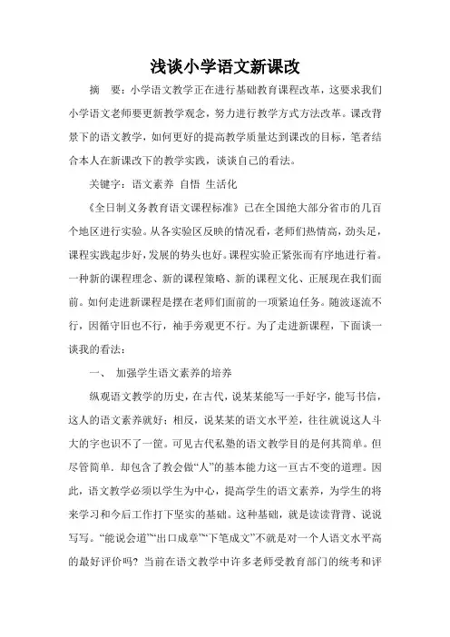 浅谈小学语文新课改