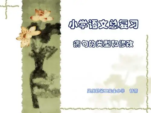 病句的类型和修改