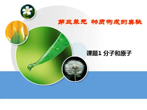 人教版九年级化学上册分子与原子
