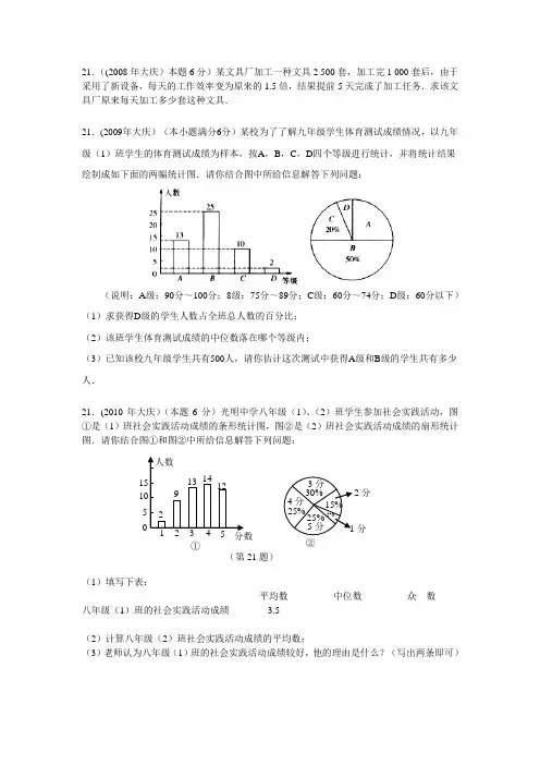 2018中考复习-大庆中考数学21题含答案解析