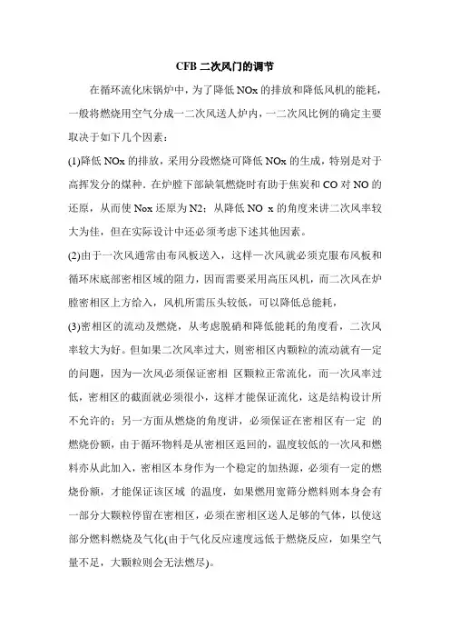 CFB二次风门的调节