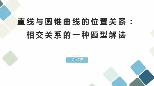 人教版直线与圆锥曲线的位置关系直线与圆锥曲线相交的一种题型解法(共17张PPT)教育课件