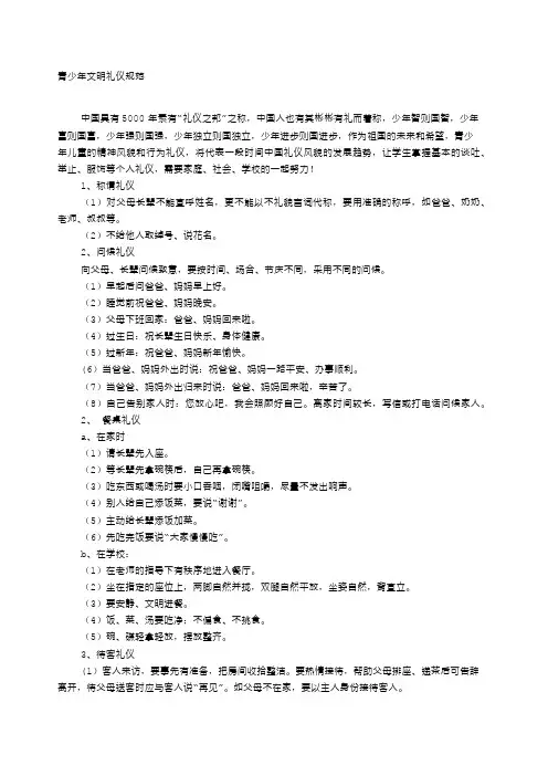 青少年文明礼仪