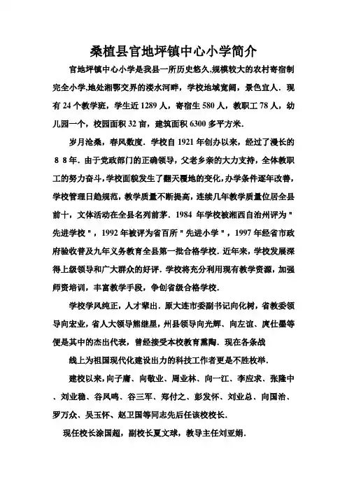 桑植县官地坪镇中心小学简介