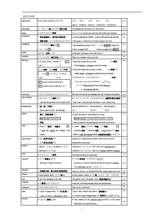 【精品】牛津译林版高中英语 各单元所有单词 精华讲解及拓展延伸 模块九 Unit One (上)