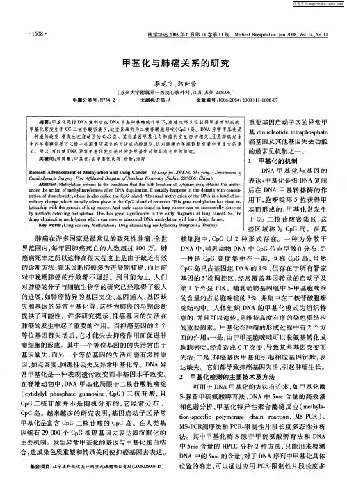 甲基化与肺癌关系的研究