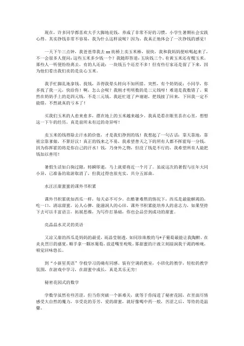 2020小学生暑假社会实践心得体会7篇