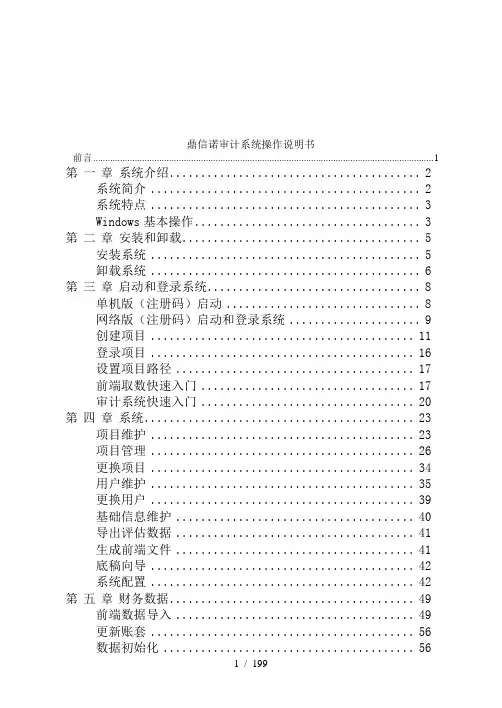 鼎信诺审计系统操作说明书