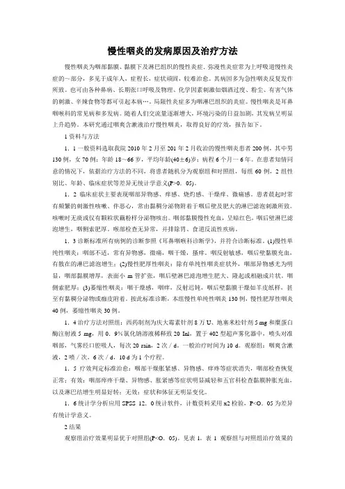 慢性咽炎的发病原因及治疗方法