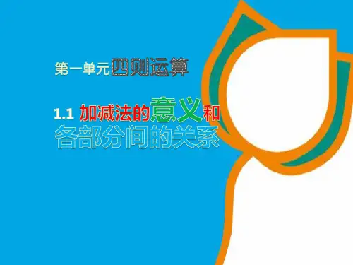 人教版小学四年级数学下册《1.1 四则运算——加减法的意义和各部分间的关系》优质教学必备课件