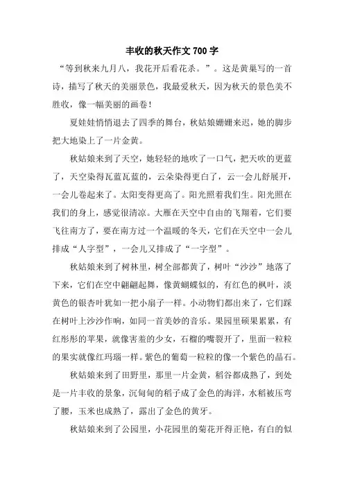 丰收的秋天作文700字