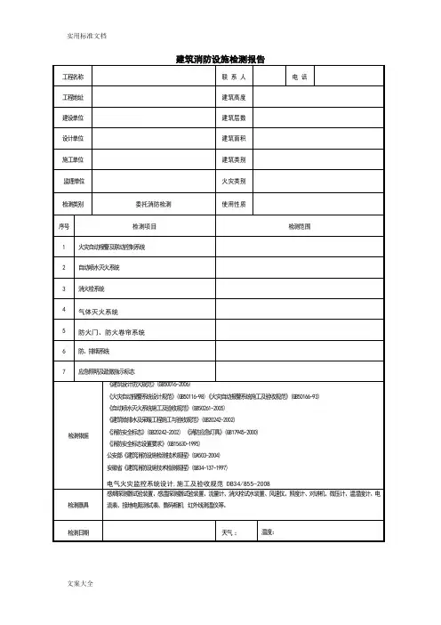 消防产品应用清单(报告材料用)