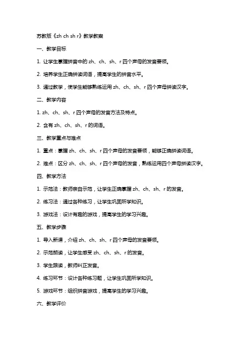 苏教版《zh ch sh r》教学教案
