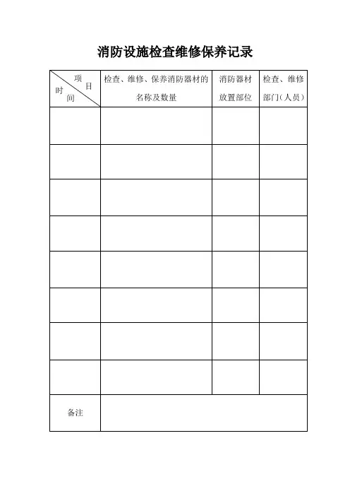 5消防设施检查维修保养记录