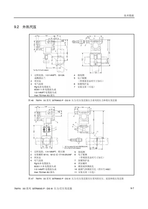 西门子DSIII压力传感器安装尺寸