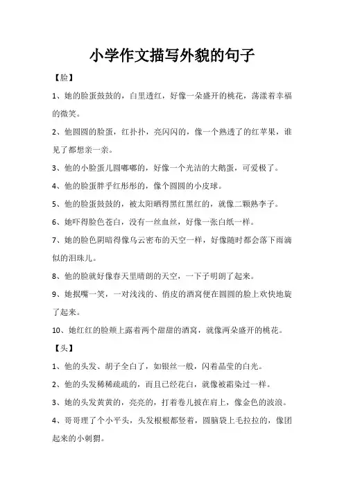 描写人物外貌的句子 2