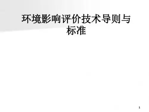 环境影响评价技术导则与标准