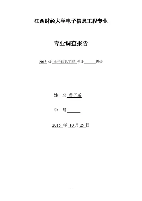 电子信息工程专业调查报告