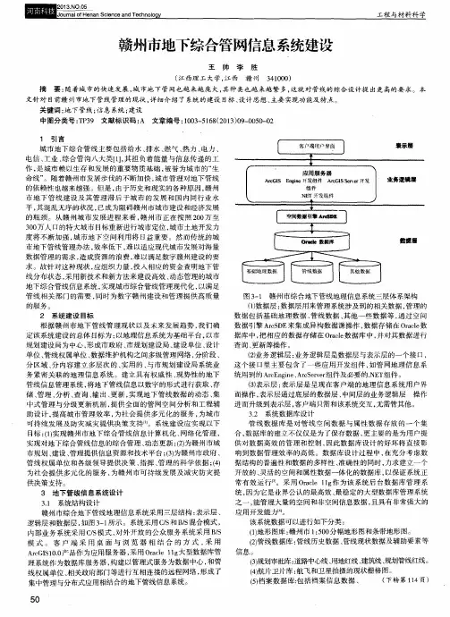 赣州市地下综合管网信息系统建设