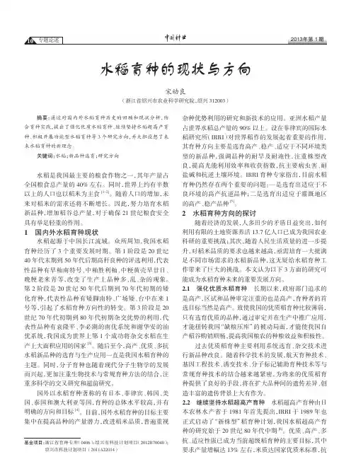 水稻育种的现状与方向