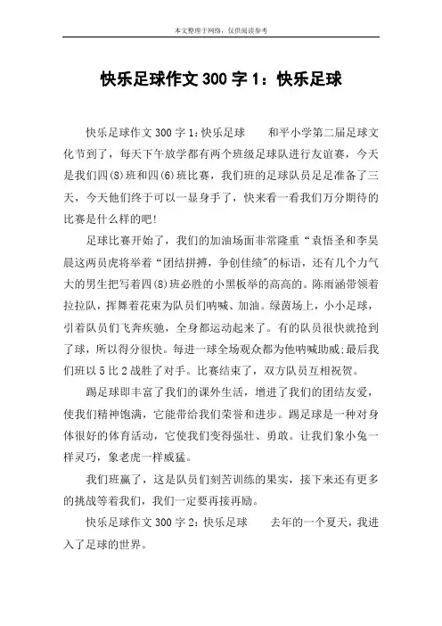 快乐足球作文300字1：快乐足球
