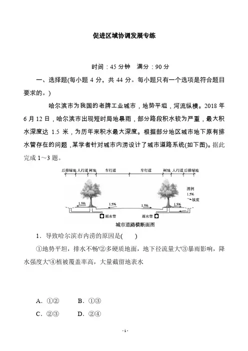 专题训练 综合题技法 促进区域协调发展专练