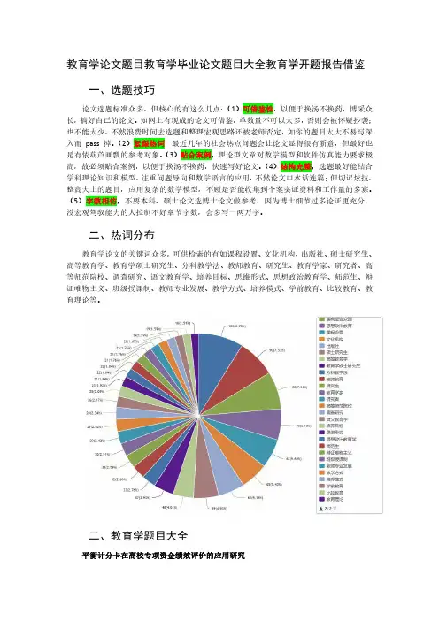 教育学论文题目教育学专业关键题目大全教育学开题报告借鉴