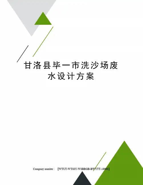 甘洛县毕一市洗沙场废水设计方案