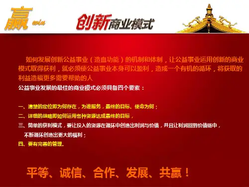 公益文化项目开发创新商业模式