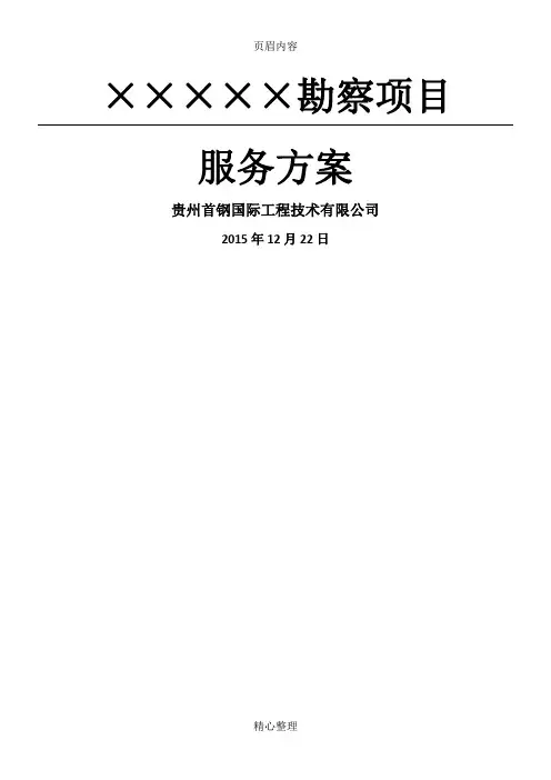 ××××勘察项目服务计划