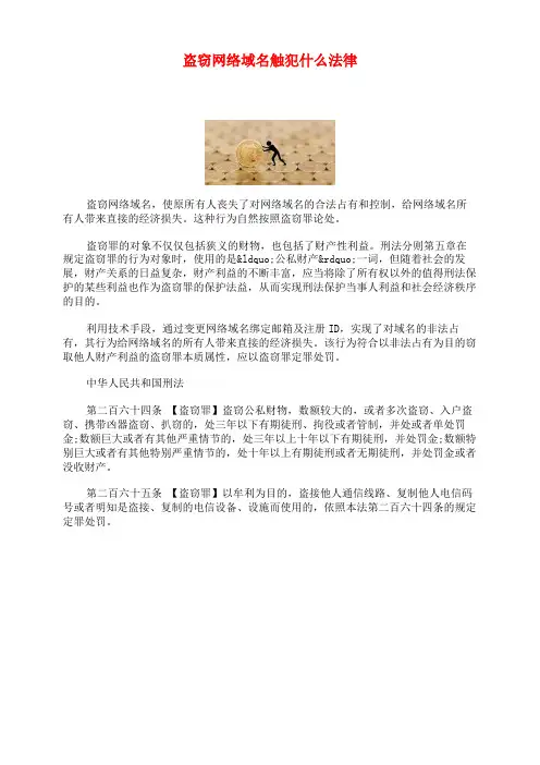 盗窃网络域名触犯什么法律