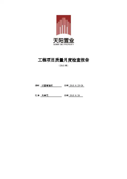 工程项目质量月份月度检查报告